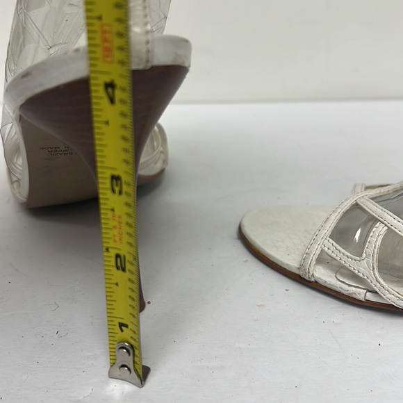 Carlos Santana White Leather Ankle Strap Lizzy Heels Size 8.5 - Picture 9 of 11